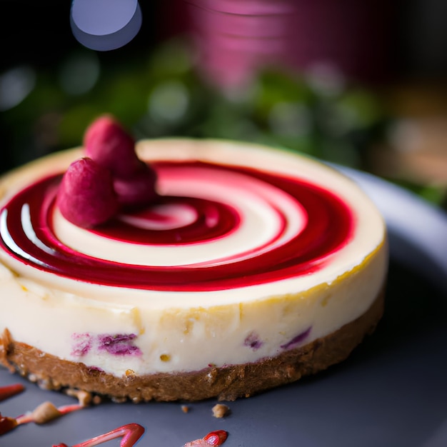 Foto cheesecake de framboesa