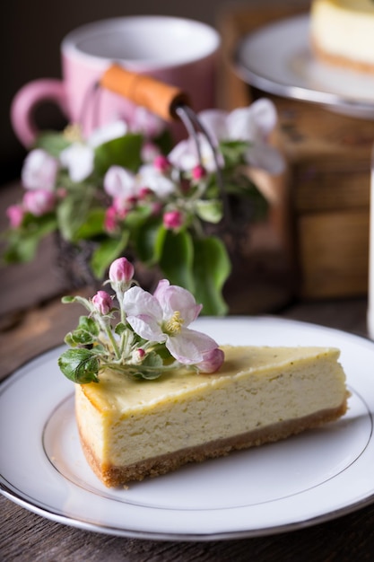 Cheesecake de menta em um prato