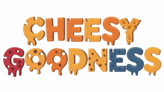 Cheesy Delight Font Fun and Playful Typeface Bold Cheese Font Perfecto para diseños con temas de comida