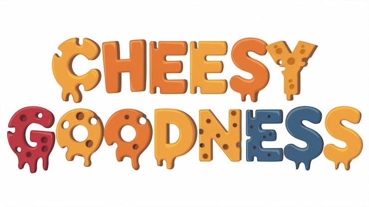 Foto cheesy delight font fun and playful typeface bold cheese font perfecto para diseños con temas de comida