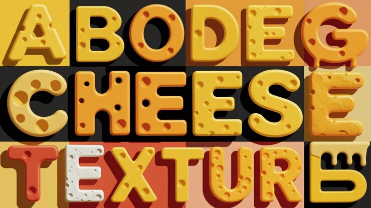 Foto cheesy delight font fun and playful typeface bold cheese font perfecto para diseños con temas de comida