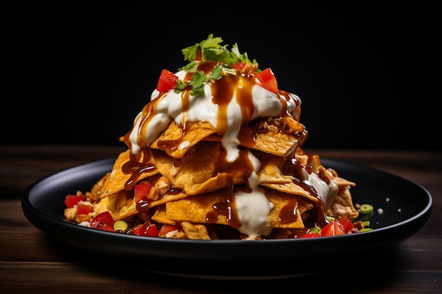 Cheesy Nachos Schnellessen Einmalig serviert