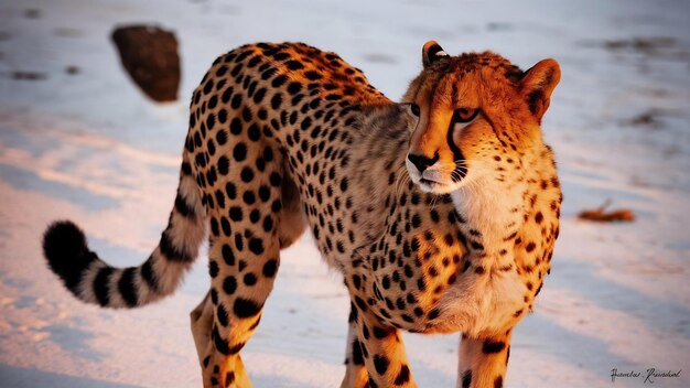 Foto cheetah acinonyx jubatus em um branco isolado