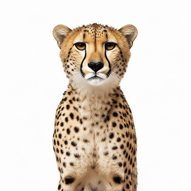 Foto cheetah em fundo branco