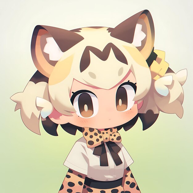 Foto cheetah fêmea colorida chibi kawaii african safari fashion concept k coleção de personagens bonitos