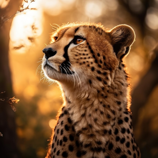 Cheetah in seinem natürlichen Lebensraum Wildlife Photography Generative KI