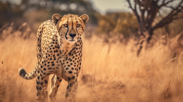 Cheetahs espreitando no campo