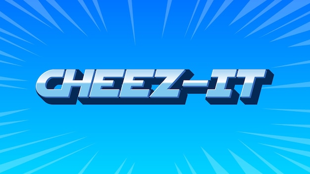 Cheez It 3D-blauer Text