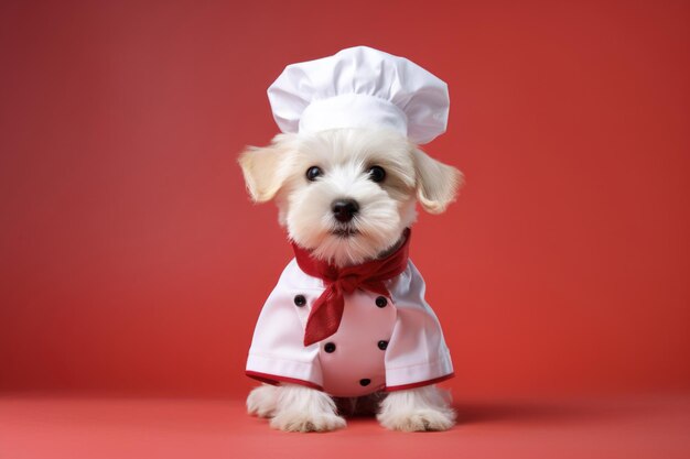 Chef cão bonito com um chapéu