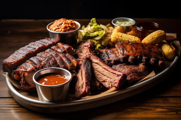 Un chef cocinando carne con salsa de barbacoa