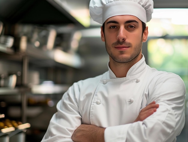 Chef confiado en la cocina profesional