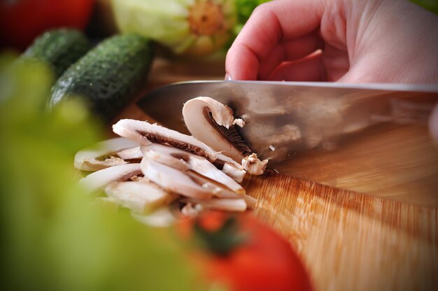 Chef corta champignon