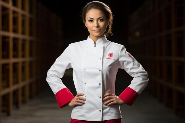 Chef feminino HispanicLatino Jovem adulto Pose confiante