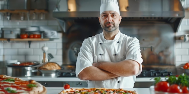 chef haciendo pizza de cerca IA generativa