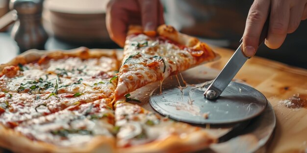 chef haciendo pizza de cerca IA generativa