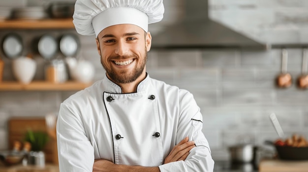 Chef mestre em uniforme tradicional