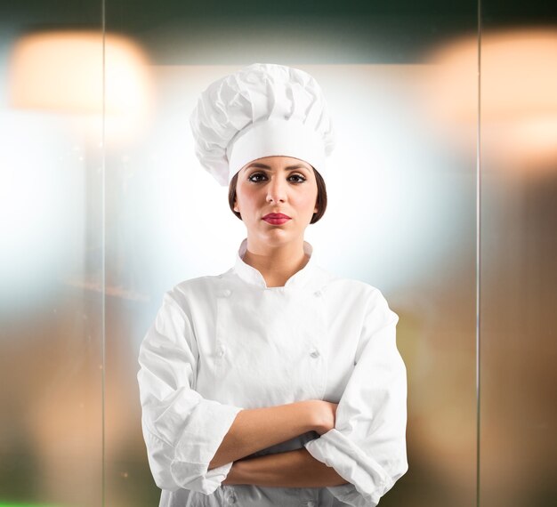 Chef mujer confiada