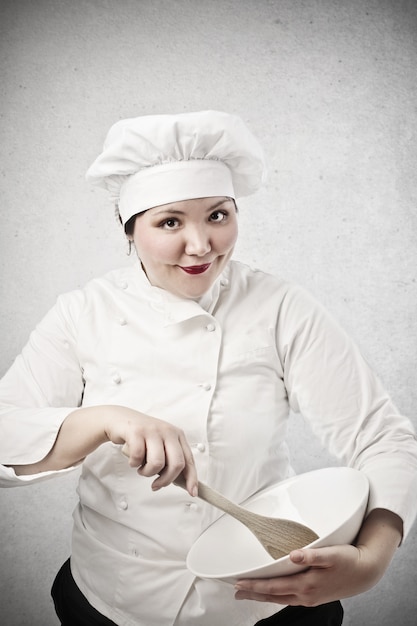 Chef mujer feliz