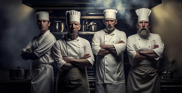 Chef trabajadores masculinos en la panadería día de trabajo Generativo ai