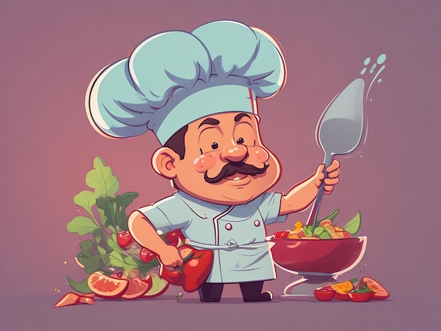 Foto chefmeister isoliert zeichentrickfilm-illustration