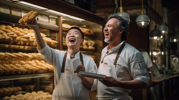 Los chefs celebran con el premio dorado de pastelería