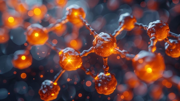 Chemieforschungskonzepte Grafik der Molekülstruktur mit chemischen Schnittstellen