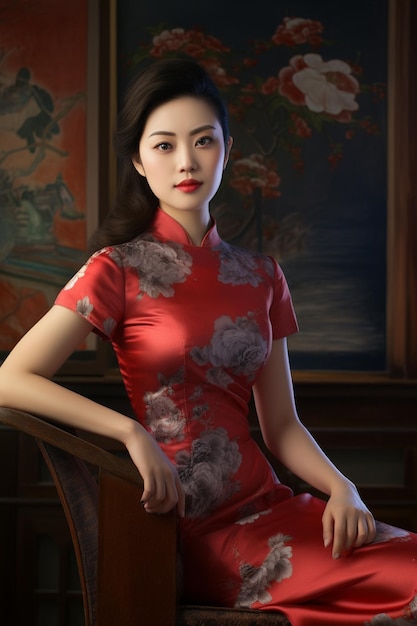 Cheongsam chinesische Kleidung generativ ai