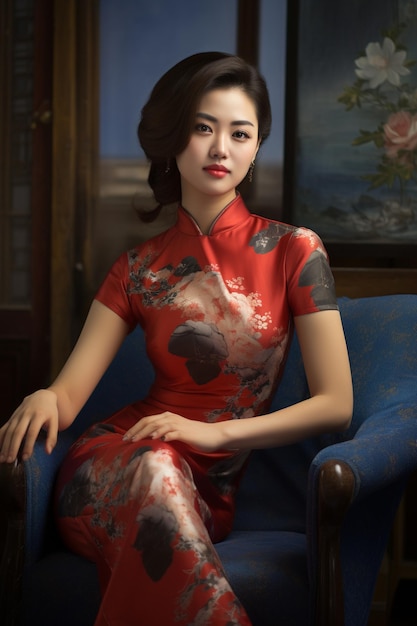 Cheongsam vestido chinês generativo ai