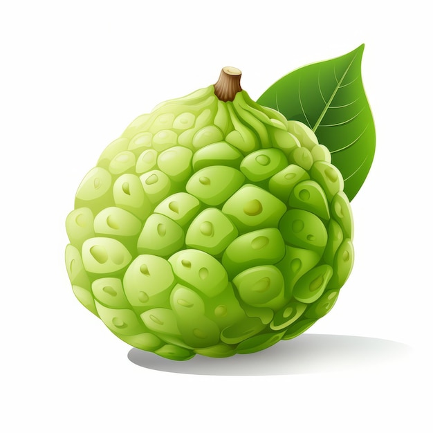 Cherimoya aislado en fondo blanco