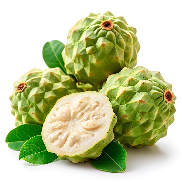 Foto cherimoya em uma imagem gerada por ia de fundo branco