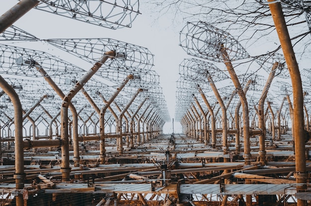 Foto chernobyl- sistema de radar oth soviético sobre el horizonte de la defensa antimisiles. chernobyl, pripyat