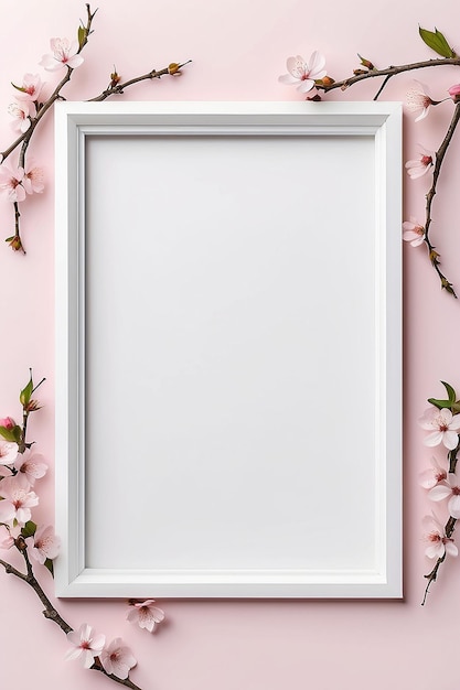 Cherry Blossom Ballet Border em branco Frame Mockup com espaço vazio branco para colocar seu projeto