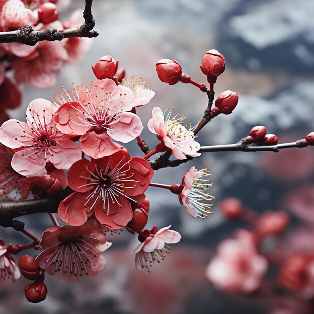 Cherry Blossom Blessings Hintergrund Chinesisches Neujahr Hintergrundbild