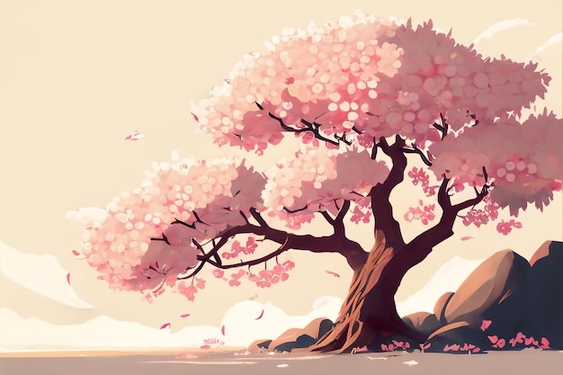 Cherry Blossom Bliss uma bela ilustração vetorial