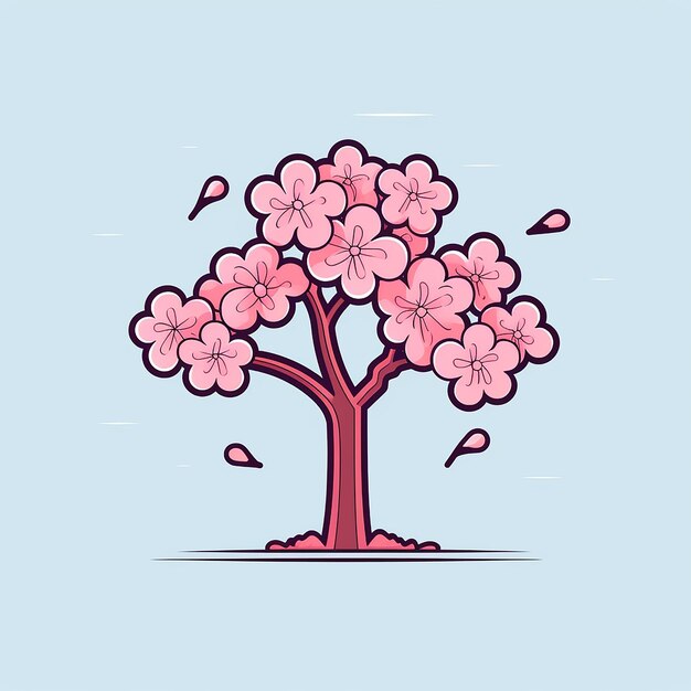 Foto cherry_blossom_tree_modern_line_icon_vector