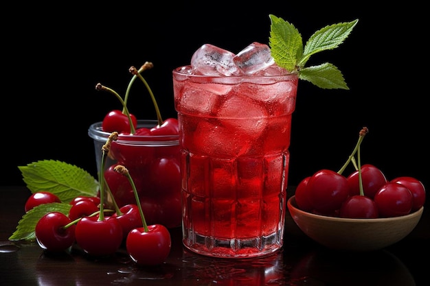 Cherry Delight Bursting with Juicy Flavor Cherry fotografia de imagens