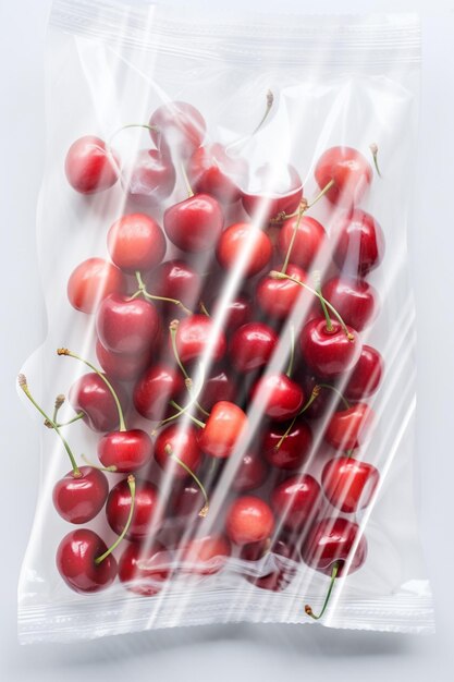 Foto cherry in plastic bag ai generative