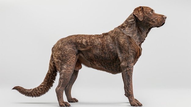 Foto el chesapeake bay retriever en blanco