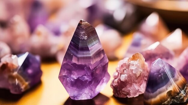 Chevron-Amethyst-Hintergrundbilder Natürliche Farben heller Hintergrund Generative KI