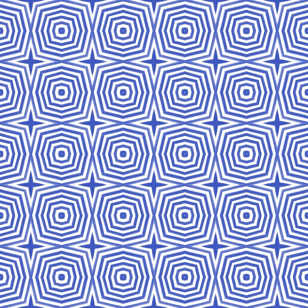 Chevron-Streifen-Design. Indigo symmetrischer Kaleidoskophintergrund. Geometrisches Chevron-Streifenmuster. Textilfertiger eleganter Druck, Bademodenstoff, Tapete, Verpackung.