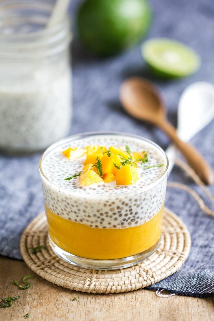 Chia con pudin de mango