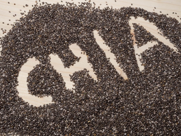 Chia-Samen Chia-Wort aus Chia-Samen