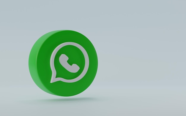 CHIANG RAI TAILÂNDIA 25 DE ABRIL DE 2023 whatsapp do popular logotipo de mídia social em renderização 3D de fundo azul