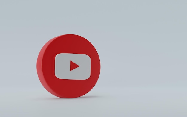 CHIANG RAI TAILANDIA 25 DE ABRIL DE 2023 Youtube del popular logotipo de las redes sociales sobre fondo azul 3D render