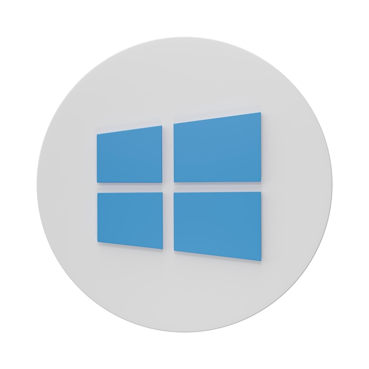 Foto chiang rai tailândia, 28 de março de 2023 3d windows logotipos de sistema operacional de marca superior isolados em fundo transparente