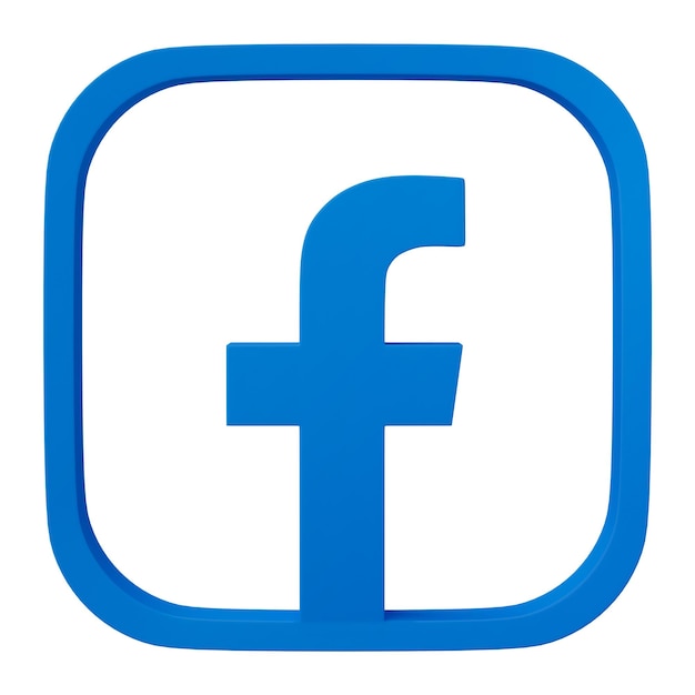 Chiang Rai Thailand 13. März 2023 3D-Rendering Facebook-Logo-Symbol isoliert auf weißem Hintergrund
