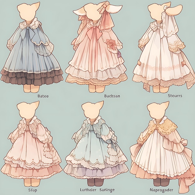 Chibi Anime Fashion Diseños de personajes encantadores e ilustraciones vibrantes para bodas de moda