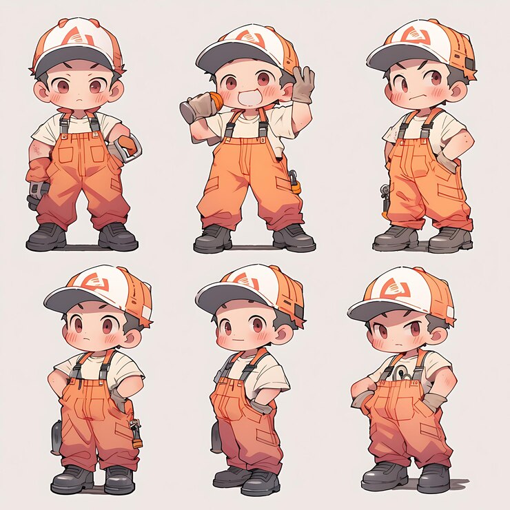 Foto chibi art kawaii anime caracteres lindos e ilustraciones coloridas para creaciones digitales