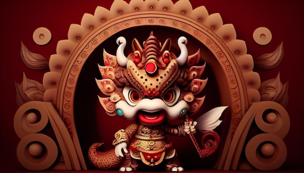 Chibi estilo 3D bonito chinês tradicional Opera de Pequim Arte generativa