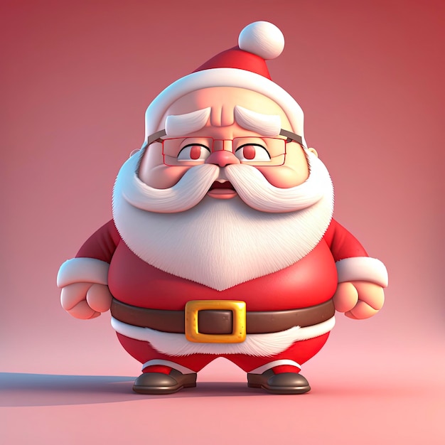 chibi gordito santa claus render 3d